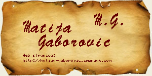 Matija Gaborović vizit kartica